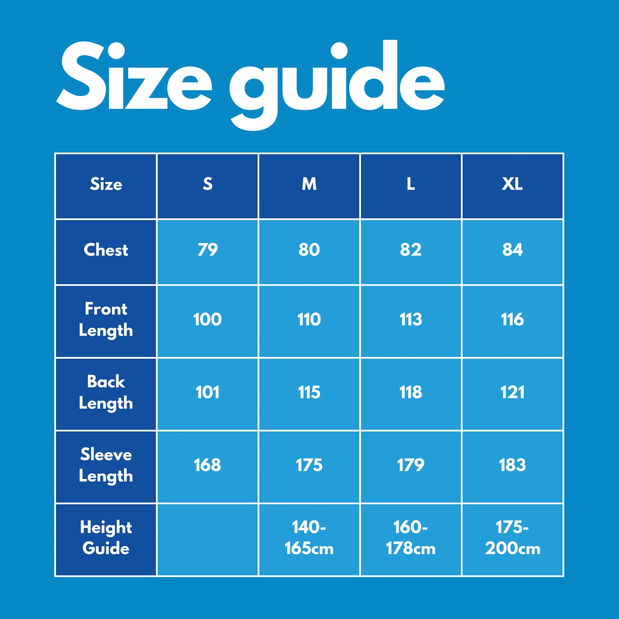 Eira robe size guide