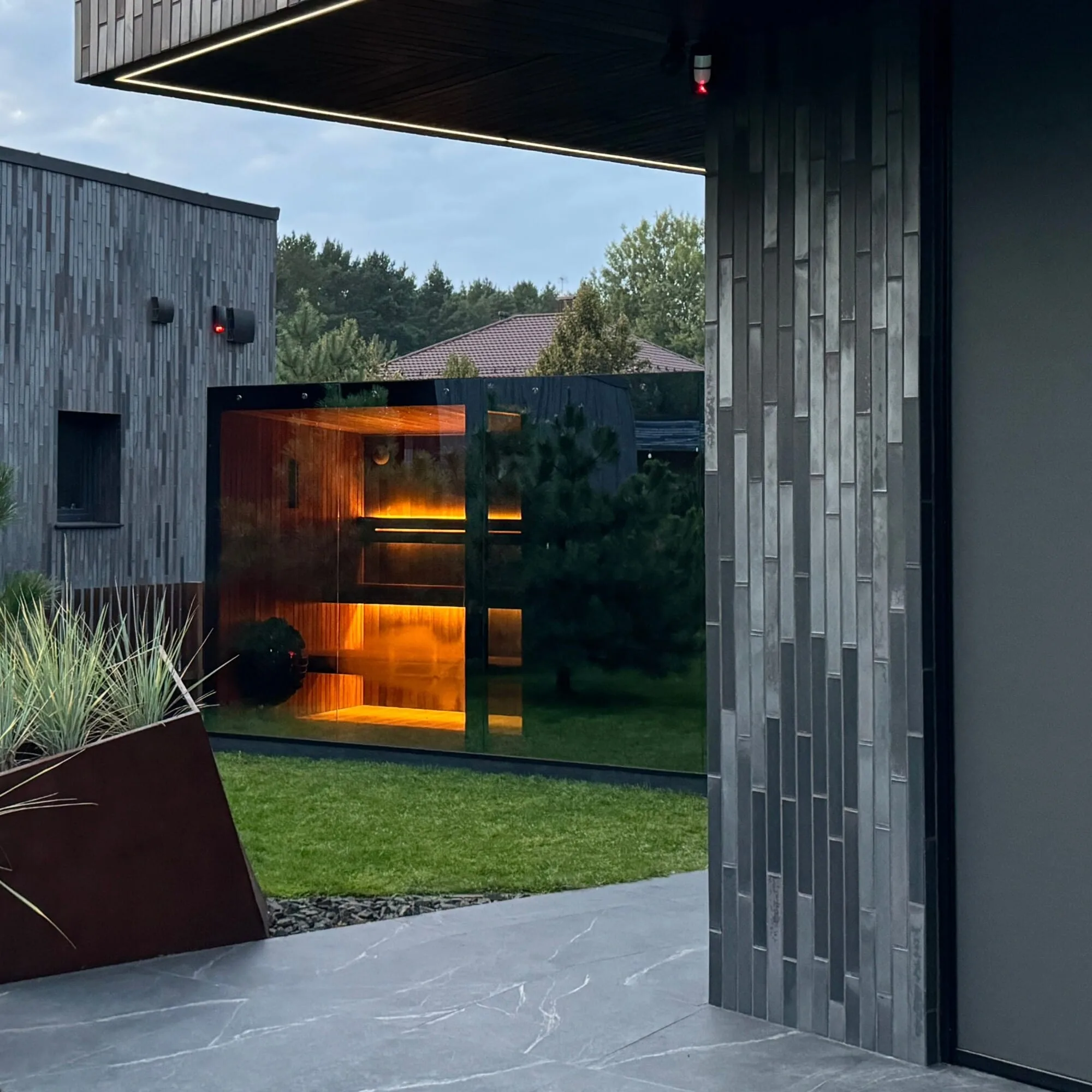 Glass fronted saunas