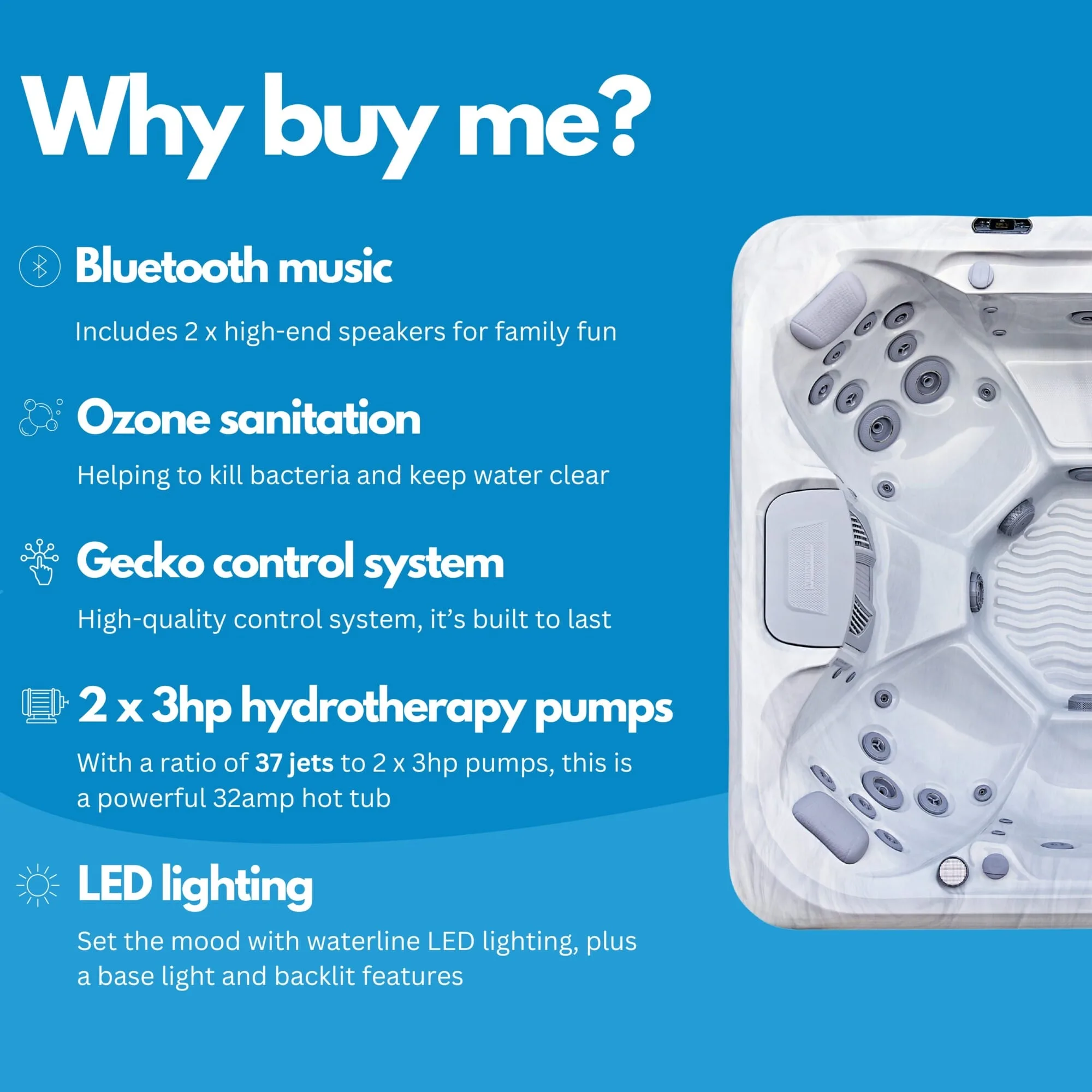 Calma hot tub for sale from AquaSolus