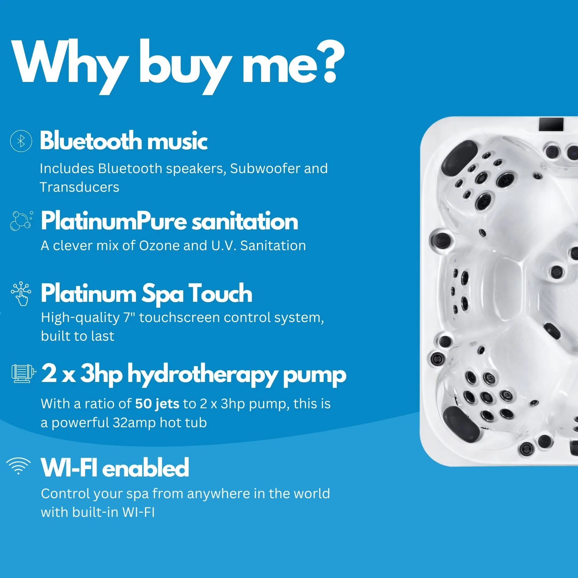 Sicily hot tub by Platinum Spas for sale