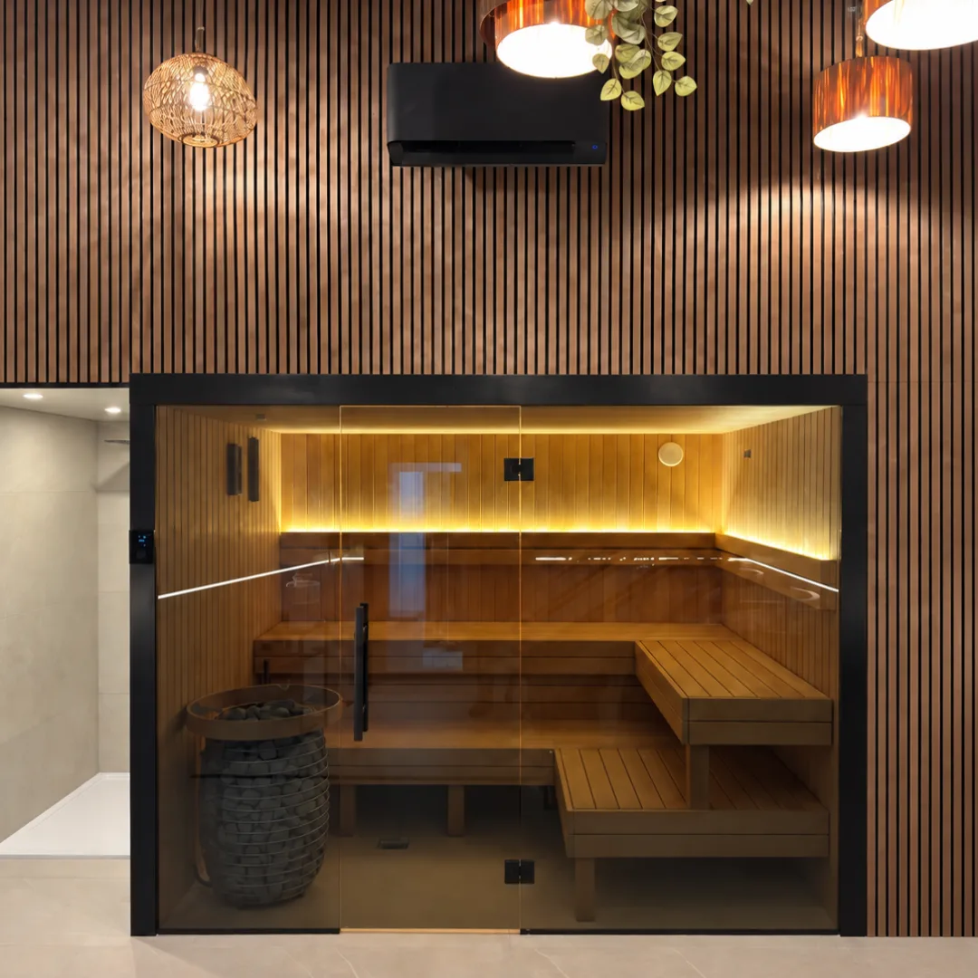 VARA 280 x 210 indoor traditional sauna for sale. EIRA Saunas.