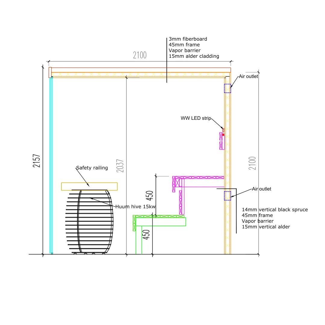 VARA 280 x 210 indoor traditional sauna for sale. EIRA Saunas.